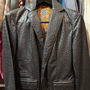 Unbelievable ZILLI Ostrich Leather Blazer 48 euro 38 us SMALL